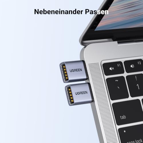 UGREEN 10Gbps USB C Adapter USB C auf USB OTG Adapter 2 Stück (Grau) | USB C 3.2 Stecker auf USB A Buchse Adapter kompatibel mit MacBook Air, iPhone 17/16 Series, iMac, iPad, Galaxy A17/A57/S26