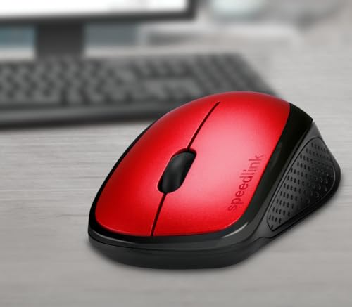 Speedlink KAPPA Mouse wireless - leichte USB Maus kabellos, 2.4G Empfänger | 1200dpi, mit 2.4GHz USB-Empfänger, Funkmaus ohne Kabel für PC, Laptop, Notebook und Computer, Büro, Office, rot