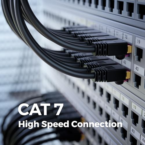 deleyCON 5m CAT7 Outdoor Netzwerkkabel 10 Gbit/s 600 MHz S/FTP Kupfer | RJ45 Stecker Ethernet LAN DSL Patchkabel, witterungsbeständig, für Außenbereich, PC, TV, Kamera, PoE und Camping