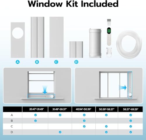 ZAFRO - 12000 BTU tragbare Klimaanlage, ultra-leise Kühlung, intelligente WiFi und App-Steuerung, 24-Stunden-Timer mit Lüfter und Luftentfeuchter, einfach
