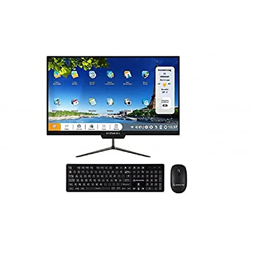 ORDISSIMO - All In One PC Clara 2 - Einfache Bedienung für Senioren Geeignet - Großer, Flacher 23,8“ Bildschirm - Intuitive Benutzeroberfläche & Vereinfachte Tastatur - Kabellose Maus, WiFi - Schwarz