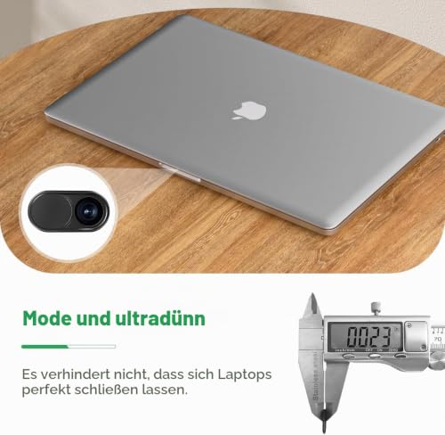 CloudValley Metall Webcam Abdeckung, 0.6mm Ultra-Dünn Metall Slider Kamera Cover Zubehör für Laptop, MacBook Pro*, MacBook Air, iPad Air, Handy, Tablet, Mac, PC - 2Stück