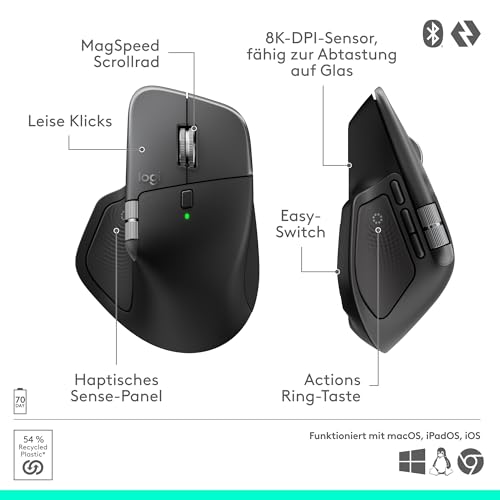 Logitech MX Master 4 for Mac, ergonomische Bluetooth-Maus