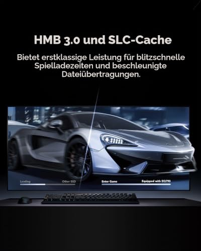 Lexar EQ790 SSD, M.2 2280 PCIe Gen4 NVMe SSD, EQ790 2TB | 7000 MB/s Lesen, für Intensive Workloads, PS5 & PC Gaming, Leistungsstarkes internes Solid State Laufwerk