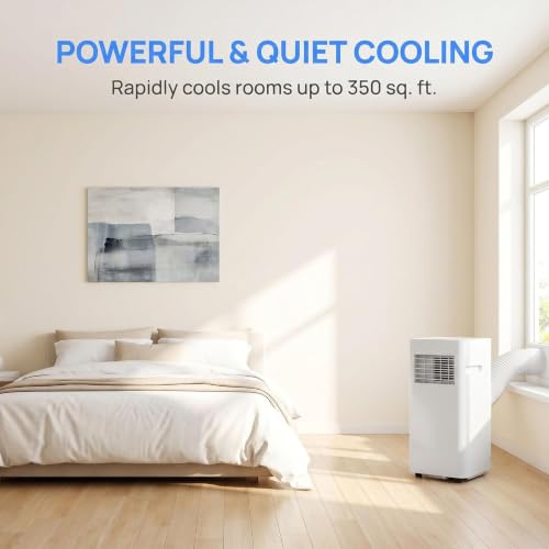 Tragbare Klimaanlage 10000 BTU mit Luftentfeuchter, Fernbedienung, Sleep-Timer, 3 Modi Oszillierender Ventilator für Schlafzimmer oder Büro