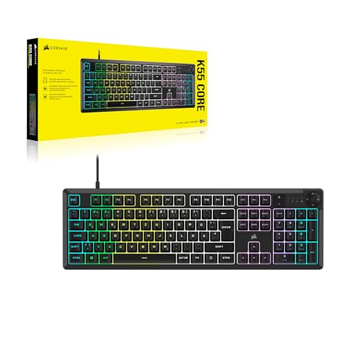 Corsair K55 CORE RGB Membran Kabelgebundene Gaming-Tastatur – Schwarz