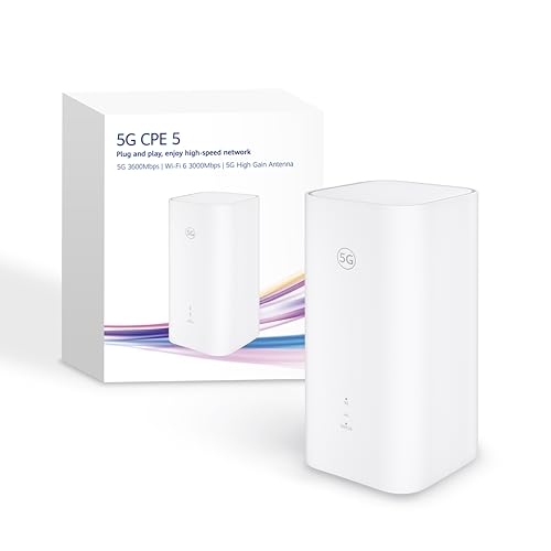5G CPE 5, 5G Router SIM, Wi-Fi 6 AX3000, H155 | DL 3600 Mbit/s/UL 500 Mbit/s, 9-dBi-Antenne mit hoher Verstärkung, LAN/WAN-Anschluss, WLAN-Diagnose, Home Broadband Mesh+