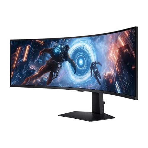 Samsung Odyssey G91F, Ultrawide Curved 32:9, Gaming Monitor, 49 Zoll, LED-VA-Panel, DQHD, 5120 x 1440, DisplayHDR 600, AMD FreeSync Premium Pro, 1ms, 144 Hz, Schwarz, LS49FG916EUXEN