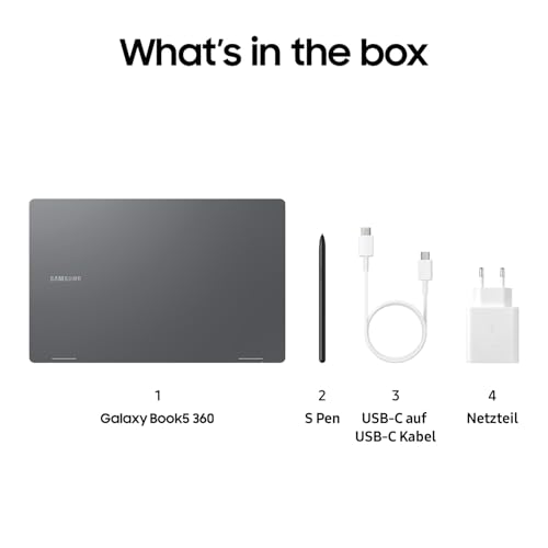 Samsung Galaxy Book5 360 15,6" 2-in-1-Laptop, Convertible AI-Notebook mit Intel Core Ultra 5 Prozessor, 16 GB RAM, 256 GB Speicher, Moonstone Gray, 3 Jahre Herstellergarantie [Exklusiv bei Amazon]