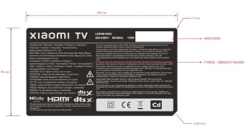 Xiaomi TV F 55 Zoll 2025, 4K UHD Smart TV, Fire OS8, HDR10, L55MB-FAEU | Triple Tuner DVB-C/S/S2/T/T2, 60Hz with 120Hz Game Boost Mode, Voice Control with Alexa