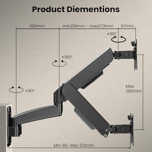 IMtKotW 17-32'' Monitor Wandhalterung 2 Monitore, 9 kg/arm