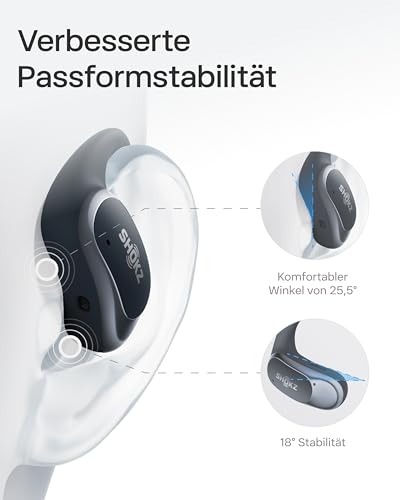 SHOKZ OpenFit Air Open-Ear-Kopfhörer mit Air-Ohrbügel, 8,7g leicht, Schwarz