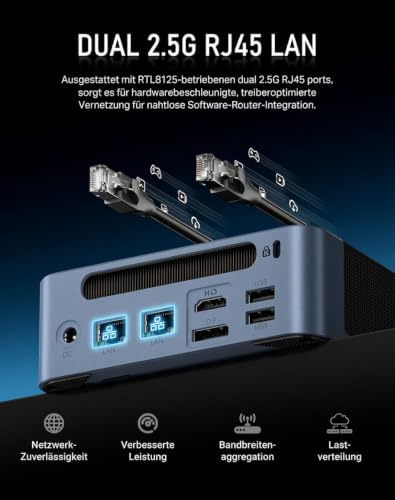 BOSGAME E5 Home-Office-Mini-PC, Ryzen 5300U (Besser als 4300U, bis zu 3,8 GHz), 16 GB DDR4-RAM, 512 GB NVMe-SSD, Windows 11 Pro, DREI 4K-Displays, Dual-LAN-Mini-Computer