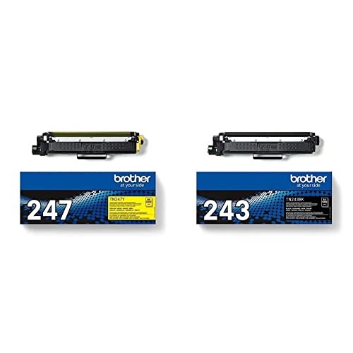Brother Original Jumbo-Tonerkassette TN-247Y & BA78745 TN-243BK Original Tonerkassette (für DCP-L3510CDW/-L3550CDW, HL-L3210CW/-L3230CDW/-L3270CDW, MFC-L3710CW/-L3730CDN/-L3750CDW/-L3770CDW) schwarz