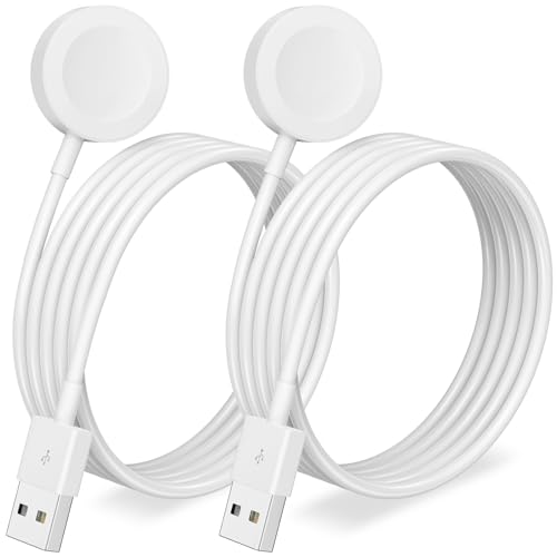 2 Pack Ladekabel für Apple Watch Ladegerät Aufgestockt USB Ladegerät iWatch Ladegerät Tragbare Ladestation für iWatch Ultra/Serie 6-11/SE/SE2/SE3/5/4/3/2/1-1M
