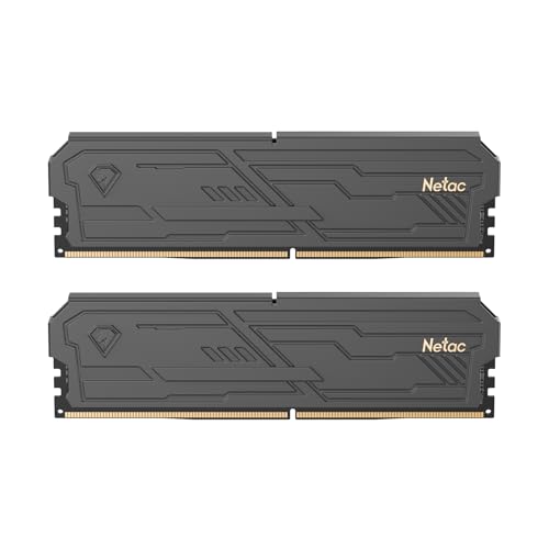 Netac DDR4 RAM 32GB Kit (2x16GB) 3200MHz DRAM 288-Pin UDIMM Desktop-Speicher CL16-20-20-40 1.35V Intel XMP 2.0 Computer-Speicher-Schwarz