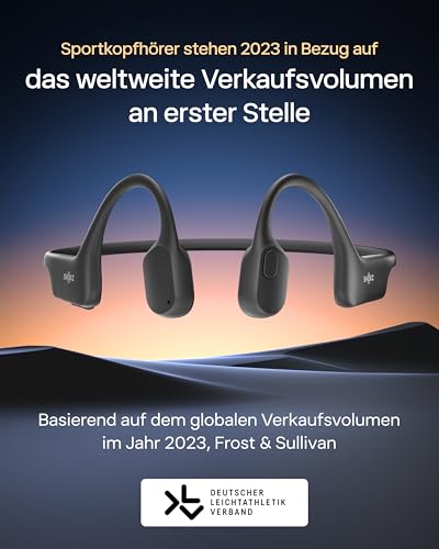 SHOKZ OpenRun Knochenschall Kopfhörer, IP67 Wasserdicht, Schwarz