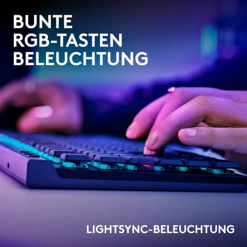 Logitech G G515 LIGHTSPEED TKL kabellose flache Gaming-Tastatur (Schwarz) | LIGHTSYNC RGB, dünnes Profil ohne Ziffernblock, PBT-Tastenkappen, taktile mechanische Switches, Deutsches QWERTZ-Layout