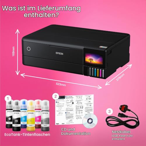 Epson EcoTank ET-8550 ET 8550 ET8550 Multifunktionsdrucker – Farbe – Tintenstrahldrucker – nachfüllbar – A3 (mittel) – bis zu 16 p