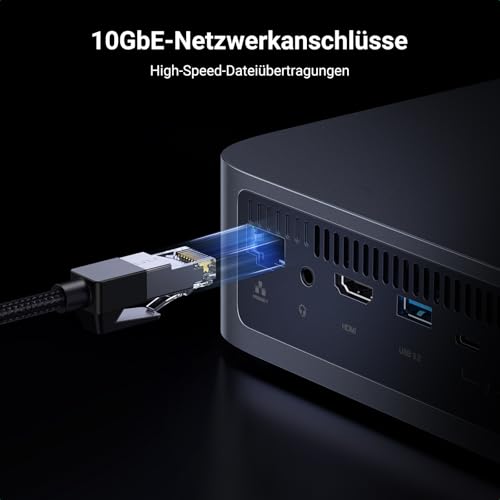 UGREEN NASync DXP480T Plus 4 Bay All Flash NAS für Kreativprofis (ohne HDD) | Intel Core i5-1235U, 10GbE & Wifi 6, 8GB DDR5 bis 64GB, Integrierte 128GB SSD, 4x M.2 NVMe, 8K HDMI, 2×Thunderbolt