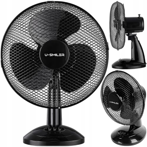 U-SMILER Tischventilator, Ventilator, Höhenverstellbar, Standing Fan