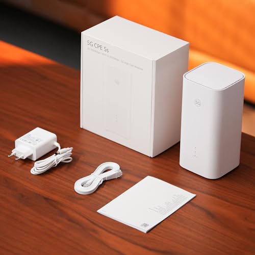 5G CPE 5s, H153, 5G Router SIM, Wi-Fi 6 AX3000, DL 3600 Mbit/s/UL 500 Mbit/s, 9-dBi-Antenne mit hoher Verstärkung, LAN/WAN-Anschluss, Visualisierte WLAN-Diagnose, Home Broadband Mesh+