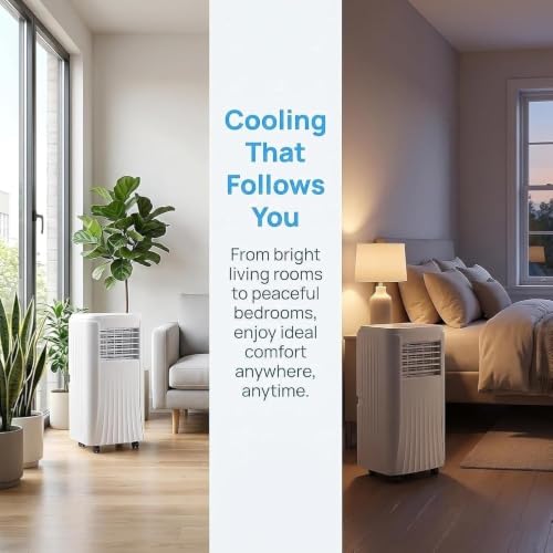 Eouyt Tragbarer Luftkühler 3-in-1 Ventilator Luftbefeuchter für Zuhause Büro Schlafzimmer, Kompakter 4-Gang-Kühlventilator mit Fernbedienung und Schlafmodus, UK 3-Pin, 10000 Btu, 10000 BTU