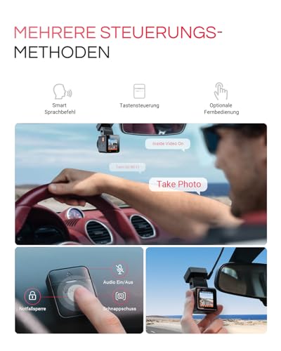 VANTRUE E1 Pro 4K HDR STARVIS 2 Dashcam Auto Vorne, Mini Dash Cam mit CPL | 15Sek. Puffer Parküberwachung, Prima Nachtsicht, DSGVO Konform, 1.54 Zoll Versteckte Autokamera, 5Ghz WLAN GPS, max. 1TB