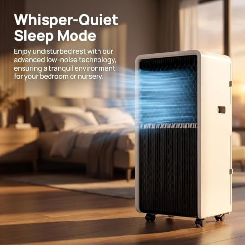 HURUMA 14000 BTU Mobile Klimagerät Nur Kühlung, 220-240V 50Hz Standgerät mit Intelligentem Kompressor, Abluftschlauch Fensterset, Rollen für Räume, A+hot & Cold 12000 Btu, A+Hot & Cold 12000 BTU
