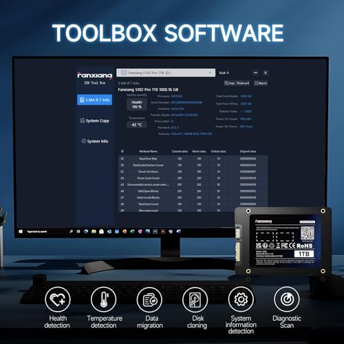 fanxiang S101Q 512GB SATA III SSD 2,5 Zoll Interne Festplatte für PC Laptop