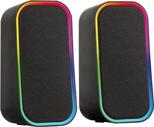 Speedlink Token Gaming PC Lautsprecher Bluetooth - RGB Gaming Lautsprecher, 3,5mm AUX Klinke oder Bluetooth Verbindung, 6 Beleuchtungsmodi, 12W, schwarz