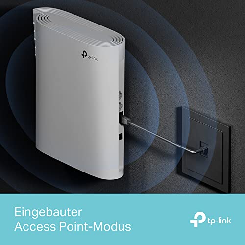 TP-Link RE900XD WiFi 6 WLAN Verstärker Repeater AX6000, 160-MHz-Kanal, 2,5-Gbit/s-Port + 2× Gigabit-Ports, 4×4 MU-MIMO, WPA 3, Der leistungsstärkste Wi-Fi 6 Repeater von TP-Link