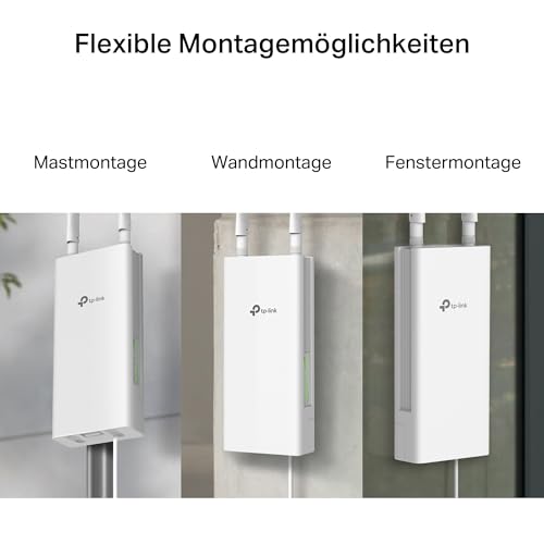 TP-Link TL-MR110-Outdoor 4G LTE Router, WLAN Router SIM Karte, 4G Cat 4 bis zu 150 Mbit/s, 2,4 GHz WLAN bis 300 Mbit/s, PoE/DC-Stromversorgung, IP65, Betriebstemperatur -30℃ bis +60℃