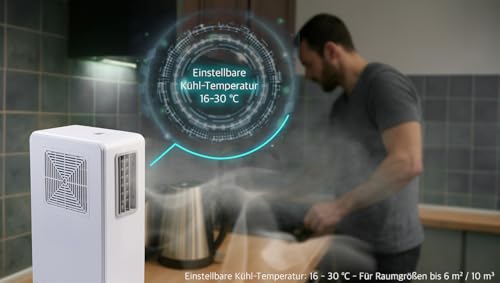 Sichler Haushaltsgeräte Air Conditioner: Mobile Klimaanlage ohne Abluftschlauch, 1.800 BTU/h, 500 W, WLAN, App (Klimaanlage ohne Schlauch, 500 Watt, Mini)