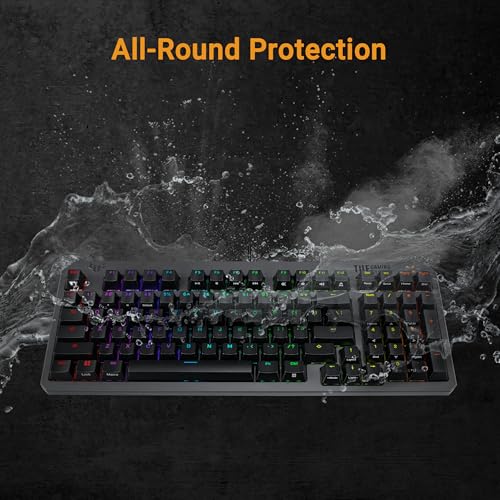 ASUS TUF Gaming K3 Gen II Gaming-Tastatur mit 97 Tasten, opto-mechanische RGB-Switches, Silikondichtung, stoßdämpfender Schaumstoff, wasserdicht IP57, abnehmbare Oberplatte und Aura Sync, AZERTY