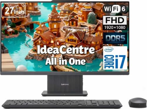 Lenovo IdeaCentre 68.6 cm All-in-One Desktop Computer, FHD Touchscreen Display (110Hz Bildwiederholrate), 10-Core Intel Core i7 13620H, 64GB DDR5 RAM, 1TB PCIe SSD, WiFi 6, RJ45, Win 11