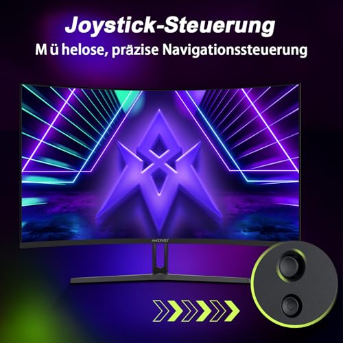 Amzfast Gaming Monitor 32 Zoll Curved – 240Hz, FHD 1920x1080, 1 ms MPRT, 1500R, Adaptive Sync, HDR, sRGB 125%, VESA 100x100, HDMI 2.0 & DP 1.4 (AMZG32C1F)