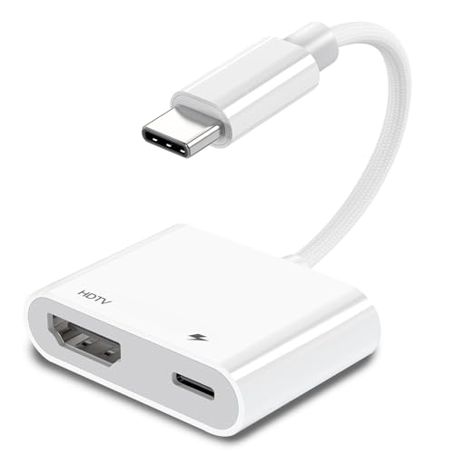USB-C auf HDTV Adapter, kompatibel mit iPhone 15/16/17, MacBook Pro/Air & iPad Pro (2018–2024), unterstützt TV/Monitor/Projektor, 4K@60Hz, Plug & Play [Apple MFI Zertifiziert]
