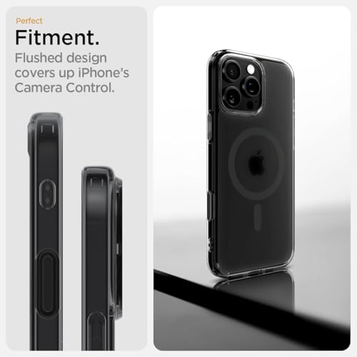 Spigen iPhone 16 Pro Hülle Ultra Hybrid T MagFit - Frost Black | Kompatibel mit MagSafe, Kamerasteuerung, Air Cushion Tech, Anti-Yellowing, Military-Grade Schutz, Spigen Original Serie