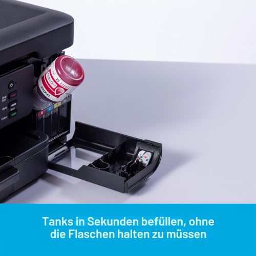 Brother DCP-T780DW Kabelloser Tintenstrahldrucker A4 | 3-in-1 (Drucken/Kopieren/Scannen) | WLAN/USB 2.0 | ADF | A4 | Duplexdruck | Fotos | Inklusiv Hochbox-Tinten | Stecker