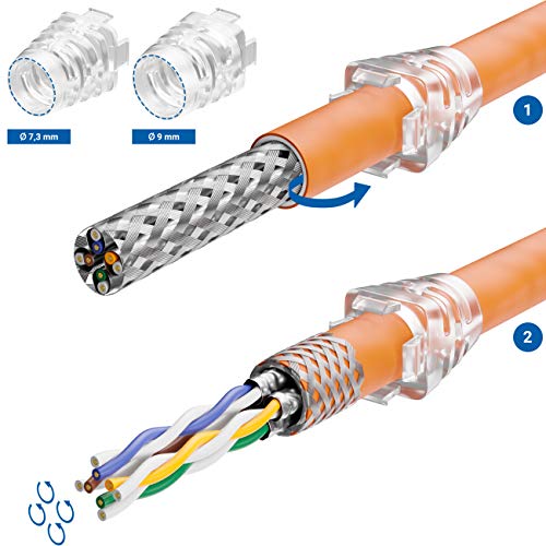 deleyCON RJ45 Stecker 10 Gbit/s werkzeuglos LSA CAT6a-CAT8 PoE, 1 Stück