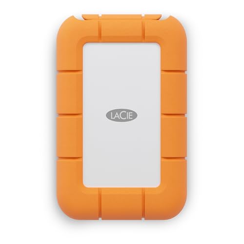 LaCie Rugged Mini Externe SSD 500GB, 40 Gb/s, 2.000 MB/s,kompatibel mit PC/Mac/iPad/Thunderbolt 4 u. 3, Data Rescue Service (STMF500400)