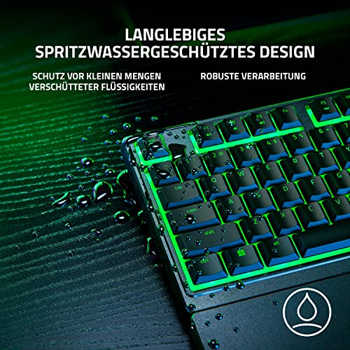 Razer Ornata V3 X - Flache Membran-Tastatur mit Chroma RGB (Lautlose Membran-Switches, Ergonomische Handballenauflage, Tastenkappen Anti-UV-Beschichtung) QWERTZ DE-Layout | Schwarz