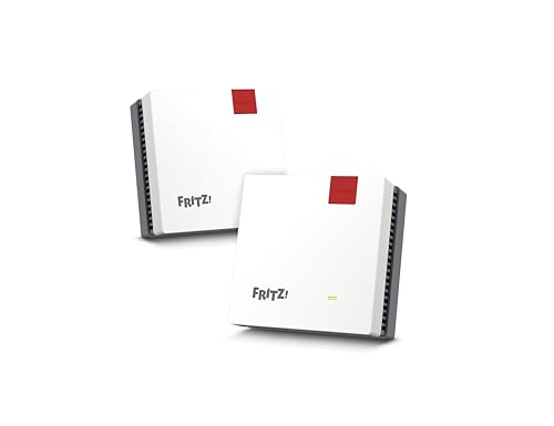 FRITZ!Mesh Set 1600 2er-Set | für 3-5 Räume | Wi-Fi 6 bis zu 3 GBit/s | Dualband WLAN (2,4/5 GHz), Perfekt für Streaming & Videocalls, ideal für Router & Glasfasermodem (ONT), Made in Europe