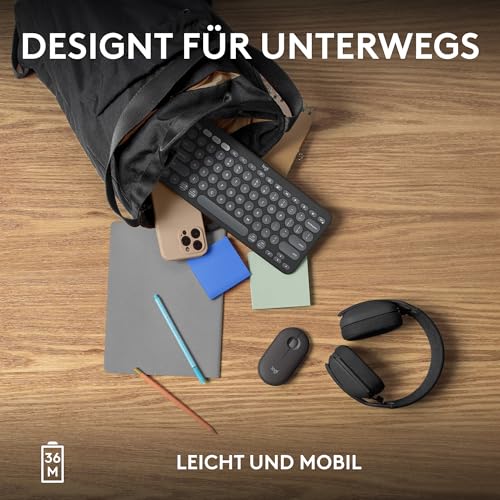 Logitech Pebble Keys 2 K380s, kabellose Multi-Device Bluetooth-Tastatur