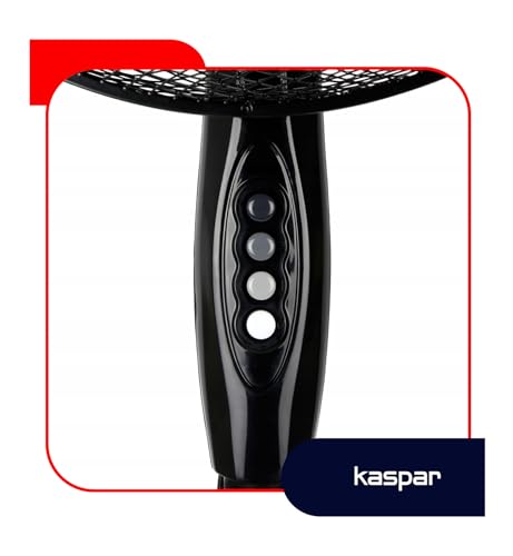 Kaspar Ventilator Standventilator mit 3 Windgeschwindigkeiten Oszillationsfunktion Schwenkfunktion 40 W 40 cm Durchmesser Höhenverstellbar Kreuzfuß Grau
