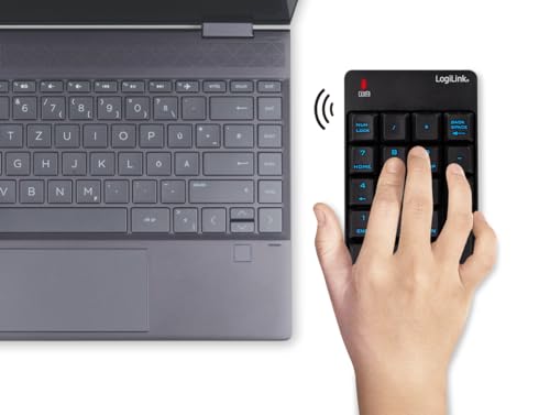 LogiLink Kabelloses Keypad Ziffernblock 18 Tasten, Black