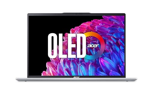 Acer Swift Go 14 OLED (SFG14-73-791J) Ultrabook/KI Laptop, 14" WQ2.8K OLED Display, Intel Core Ultra 7 155H, 16 GB RAM, 1 TB SSD, Intel Arc Grafik, Windows 11, QWERTZ Tastatur, Silber