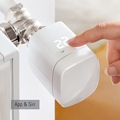 Eve Room - Raumluft-Qualitätssensor & Thermo - Smartes Heizkörperthermostat mit LED-Display, automatischer Temperatursteuerung, Keine Bridge erforderlich, Bluetooth/Thread, Apple HomeKit