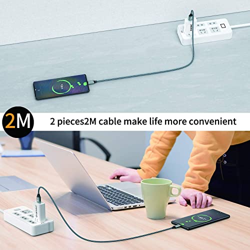 GIANAC USB C Kabel, [2 Stück 2m] 3.1A Ladekabel USB C Ladekabel | USB A auf USB C Schnellladekabel für iPhone 17 Pro Max/16/15 Serie Samsung Galaxy S23 S22 Note 10 Google Pixel 7 Xiaomi